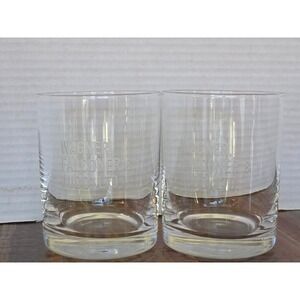 Wagner Falconer & Judd Ltd Etched Rocks Glasses Set of 2 Clear Ribbed Lowball